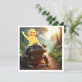 Carte Votre enfant monte une grenouille, mettez mon visa (Debout devant)