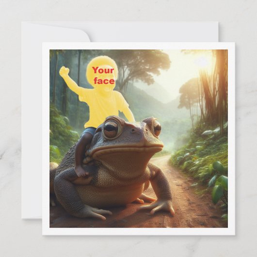Carte Votre enfant monte une grenouille, mettez mon visa (Devant)