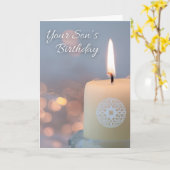 Carte Votre fils Anniversaire Souvenir avec bougie (Fleur jaune)