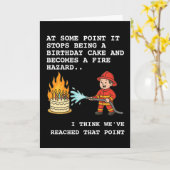 Carte Votre gâteau d'anniversaire est un pompier dangere (Fleur jaune)