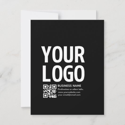 Carte Votre logo avec code QR et texte modifiables (Devant)