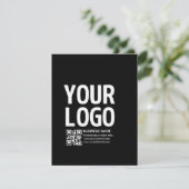 Carte Votre logo avec code QR et texte modifiables (Debout devant)