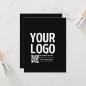 Carte Votre logo avec code QR et texte modifiables (Devant/Arrière en situation)