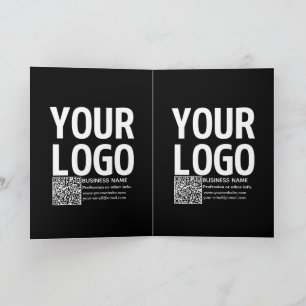 Carte Votre logo avec code QR et texte modifiables