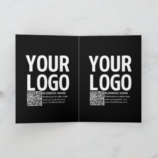 Carte Votre logo avec code QR et texte modifiables