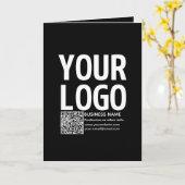 Carte Votre logo avec code QR et texte modifiables (Fleur jaune)