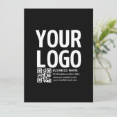 Carte Votre logo avec code QR et texte modifiables (Debout devant)