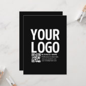 Carte Votre logo avec code QR et texte modifiables (Devant/Arrière en situation)