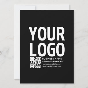 Carte Votre logo avec code QR et texte modifiables 