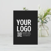 Carte Votre logo avec code QR et texte modifiables (Debout devant)
