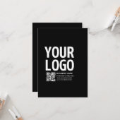 Carte Votre logo avec code QR et texte modifiables (Devant/Arrière en situation)