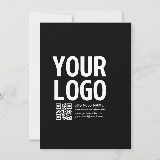 Carte Votre logo avec code QR et texte modifiables (Devant)