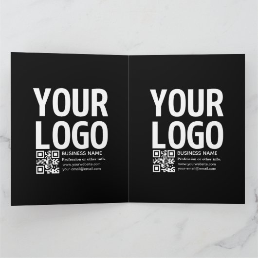 Carte Votre logo avec code QR et texte modifiables (Intérieur)