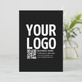Carte Votre logo avec code QR et texte modifiables (Debout devant)