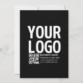 Carte Votre logo avec code QR et texte modifiables (Dos)