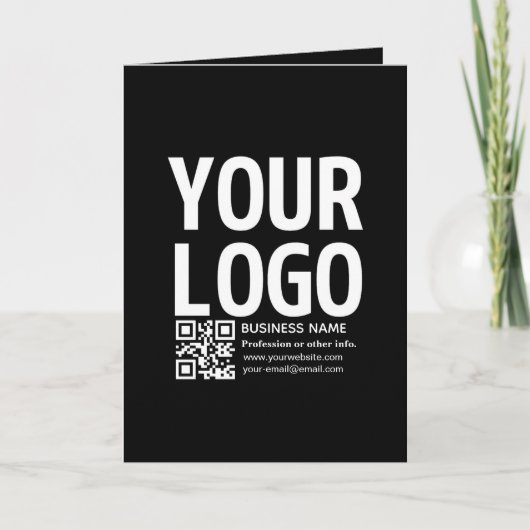 Carte Votre logo avec code QR et texte modifiables (Devant)