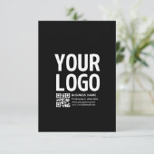 Carte Votre logo avec code QR et texte modifiables (Debout devant)