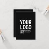 Carte Votre logo avec code QR et texte modifiables (Devant/Arrière en situation)
