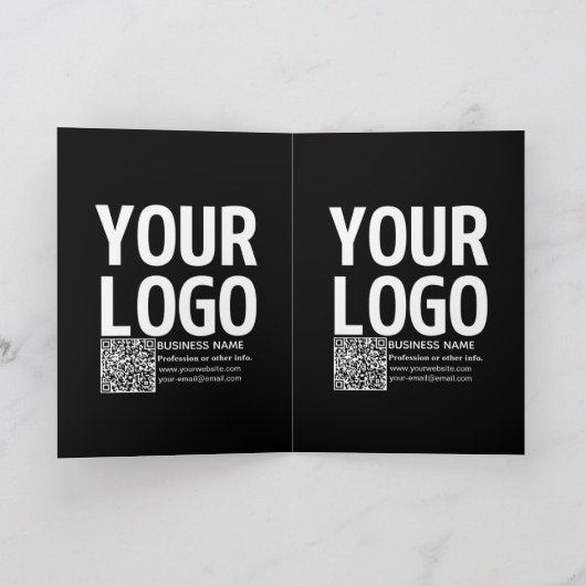 Carte Votre logo avec code QR et texte modifiables (Intérieur)