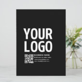 Carte Votre logo avec code QR et texte modifiables (Debout devant)