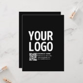 Carte Votre logo avec code QR et texte modifiables (Devant/Arrière en situation)