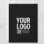Carte Votre logo avec code QR et texte modifiables (Dos)