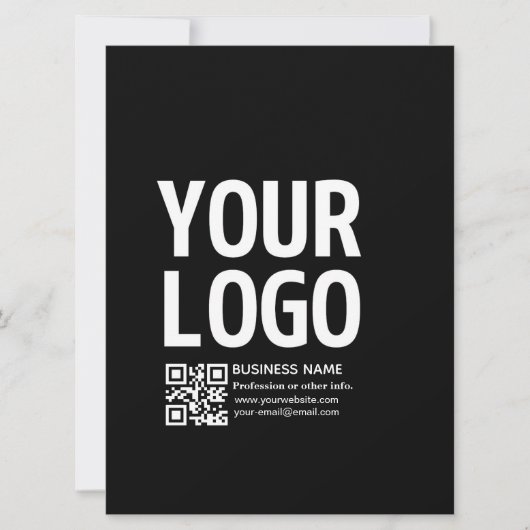 Carte Votre logo avec code QR et texte modifiables (Devant)