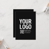 Carte Votre logo avec code QR et texte modifiables (Devant/Arrière en situation)