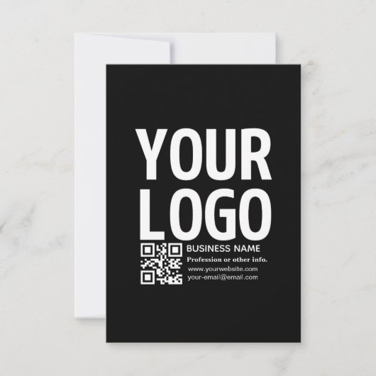 Carte Votre logo avec code QR et texte modifiables (Devant)