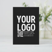Carte Votre logo avec code QR et texte modifiables (Debout devant)