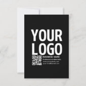 Carte Votre logo avec code QR et texte modifiables (Dos)
