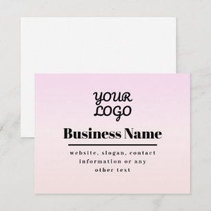 Carte Votre logo et texte Ombré rose et pêche
