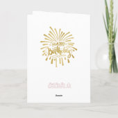 Carte Votre logo Green Gift Gold Fireworks Group Anniver (Dos)