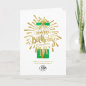 Carte Votre logo Green Gift Gold Fireworks Group Anniver (Devant)