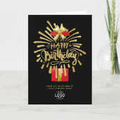 Carte Votre logo Red Gold Fireworks Black Group Annivers (Devant)