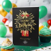 Carte Votre logo Red Gold Fireworks Black Group Annivers