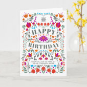 Carte Votre logo Whimsical Folk Flowers Business Anniver (Fleur jaune)
