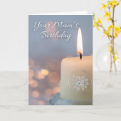 Carte Votre mère Anniversaire Souvenir avec bougie (Fleur jaune)