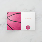 Carte votre message personnalisé filles basket rose anni (Intérieur)