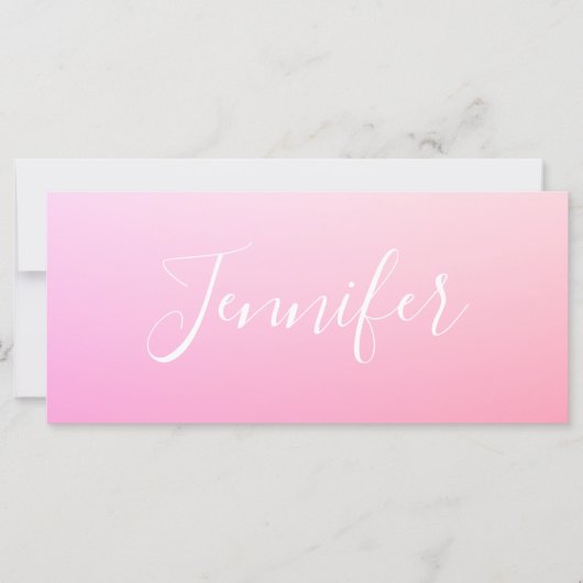 Carte Votre nom ou mot | Ombre rose (Devant)