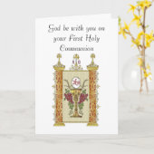 Carte Votre première sainte communion (Fleur jaune)