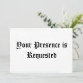 Carte Votre présence est demandée (Debout devant)