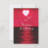 Carte Votre QR Code Wish Birthday Card Sea Sunset Love (Devant)