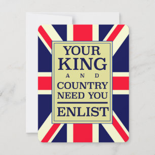 Carte Votre roi et votre pays ont besoin de vous. Engage