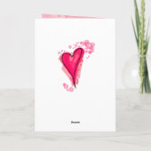 Carte VOTRE TEXTE Aquarelle rose Coeur (Dos)