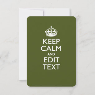 Carte Votre texte Gardez le calme sur la décoration vert