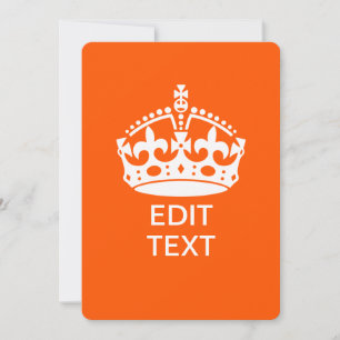 Carte Votre texte sur Garder calme Couronne orange