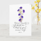 Carte Votre vers inspiré de bible de beauté (Fleur jaune)