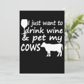 Carte Voudrais simplement boire du vin caresser vaches d (Debout devant)