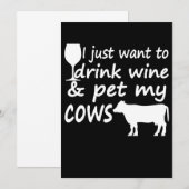 Carte Voudrais simplement boire du vin caresser vaches d (Devant / Derrière)